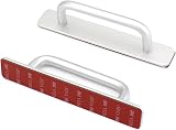 QWORK 2Pcs Self-Adhesive Aluminum Door Pull Handle 150x25mm No Drilling view 7