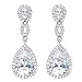 EVER FAITH Women's 925 Sterling Silver Zircon Wedding 8-Shaped Infinity Pierced Dangle Earrings Clear