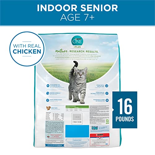 Purina ONE High Protein, Natural Senior Dry Cat Food, Indoor Advantage