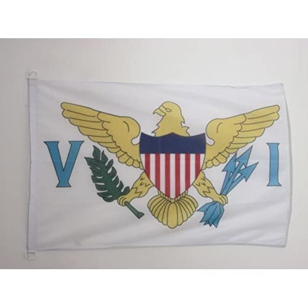 AZ FLAG - Virgin Islands of the United States Flag - 2x3 Ft - For Outdoor - Virgin Islander Banner Knitted Polyester with Two Plastic Rings - Fade Resistant - Vivid Colors - 2' x 3' Feet - 90x60 Cm