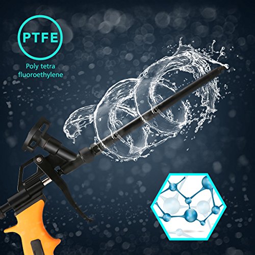 Foam Gun, ATISTORE Pu Expanding Foaming Gun, Caulking Gun Metal Body Pro Heavy Duty Grade Expanding Spray Application Applicator for Caulking, Filling, Sealing, Home School Office Use