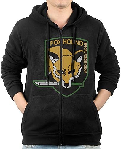 Man's Metal Gear Solid Fox Hound Logo Hooded Sweatshirt Zip-Front