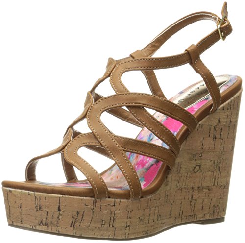 Madden Girl Women's Elmaa Wedge Sandal, Cognac Paris, 7.5 M US