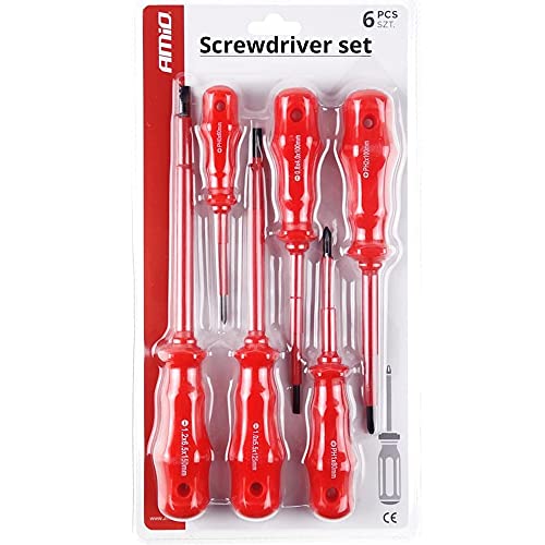 Schraubendreher-Set 6-tlg mit magnetischer Spitze, Satz mit 3 flachen und 3 Kreuzschlitzen – Bild 3