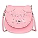 Pinky Family Little Girls Purse Cute Cat Coin Purse Shoulder Bag Handbag Girls Gift (Pink)