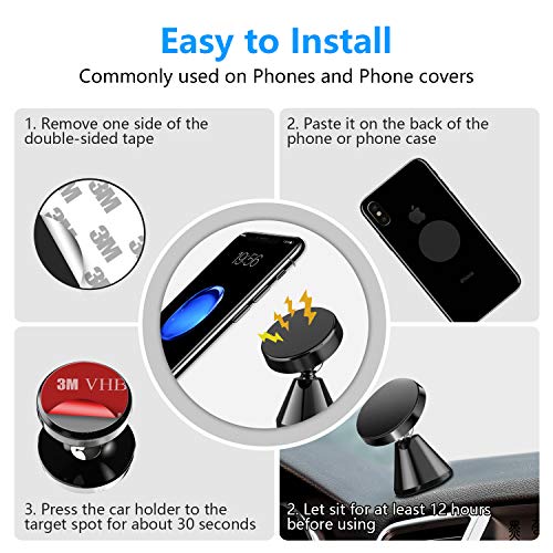 Magnetic Phone Car Mount, Amoner Universal Car Phone Holder for Dashboard, 360° Adjustable Magnet Cell Phone Mount Compatible with iPhone, Samsung, LG, GPS, Mini Tablet and More