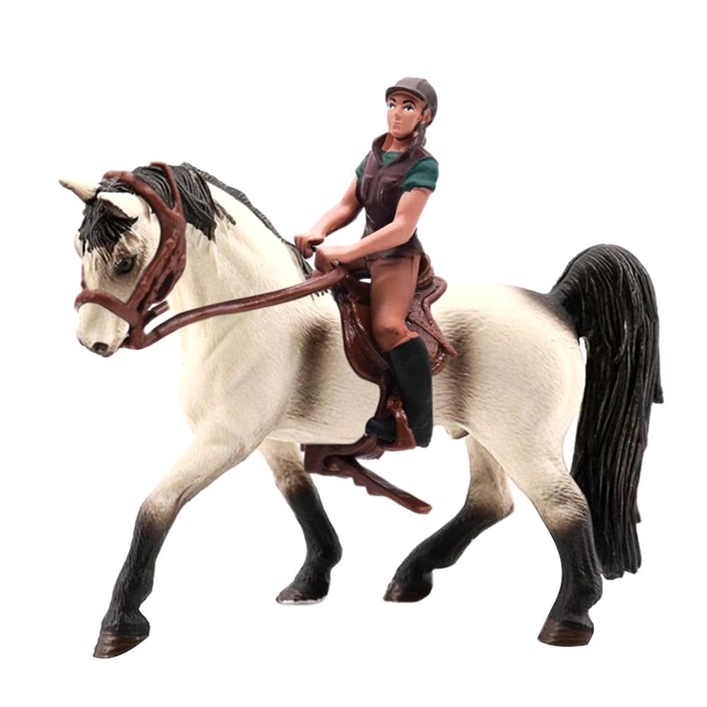 Horse Riding Figurines, Horse Figurines Toys Decoration, Horses Model Collectible, Animals Educational Toys Realistic Club Decorations Farm Figures
