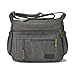 Qflmy Vintage Canvas Messenger Bag Handbag Crossbody Shoulder Bag Leisure Change Packet (Grey)