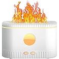 e-hooy Essential Oil Diffuser, 200ml Colorful Flame Air Aroma Diffuser Humidifier, Noiseless Aromatherapy Diffuser with Auto-Off Protection for Home, Office, Bedroom, Gift(LA0630-white)