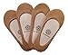 Q.T. Bamboo Women's No Show Socks Invisible Hidden Liners Non Slip Low Cut (Beige 4 Pack)