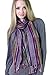Anika Dali Women’s Jewel Shimmer Multicolor Stripe Scarf, Metallic Pashmina Shawl (Purple Dazzle)