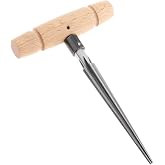 Alnicov Tapered Reamer Wood Hand Held Reamer T Handle Tapered 4 Fluted Chamfer Reaming Guitar Woodworker Cutting Tool