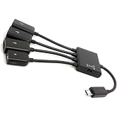 chenyang Micro USB Host OTG 3 Port Hub Adapter Cable with Power for Galaxy S5 i9600 Note3 N9000 Cell Phone &amp; Tablet