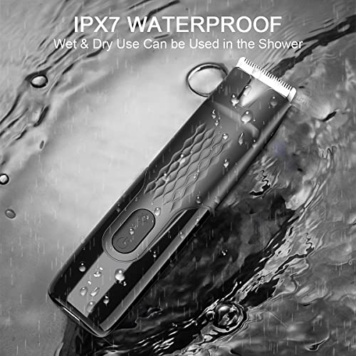 Electric Trimmer for Men, Tensine Ball & Groin Hair Trimmer, Pubic Hair Trimmer for Men, Replaceable Ceramic Blade Heads, IPX7 Waterproof Wet/Dry Men Grooming Kit, 90 Minute Battery Life