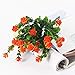 CQURE Artificial Flowers, Fake Flowers Artificial Greenery Plants Eucalyptus Outdoor Bridal Wedding Bouquet for Home Garden Party Wedding Decoration 5 Bunch (Orange Red)