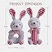 Baby Toys and Gifts -Soft rattle and squeaker set- plush pink Bunny-Stuffed Animal for Newborn Infant Twins Girl