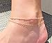 COLROV Cute Layered Anklets Women 14k Gold Woman Charm Beaded Dainty Ankle Bracelet