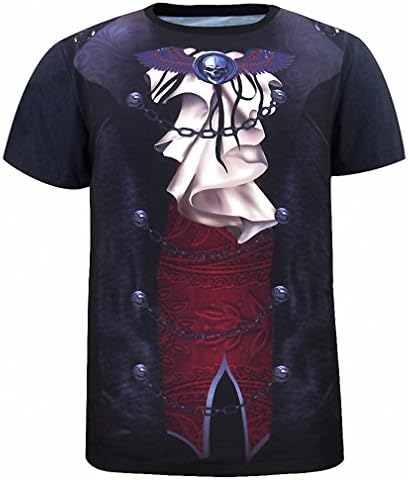 Men Police 3D T Shirt Doctor Gentleman Adult Funny Party Cop Pirate Vampire Pilot Sailor Uniform Halloween Cosplay Top