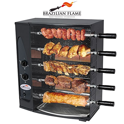Brazilian Flame 5 Skewer Rotisserie Gas Barbecue / Grill by Arke