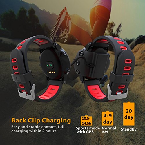 Boofab Multifunction UW90 4G Smart Watch Outdoor Sports Running IP68 Waterproof The treadmill Watch With GPS Positioning (Red) - Thumbnail 5