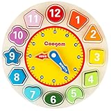 Coogam Wooden Shape Color Sorting Clock