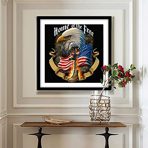 Eagle Diamond Painting,Flag Diamond Art ,Diamond Painting Eagle and Flag Home Wall Decor Gift 14x14 inch
