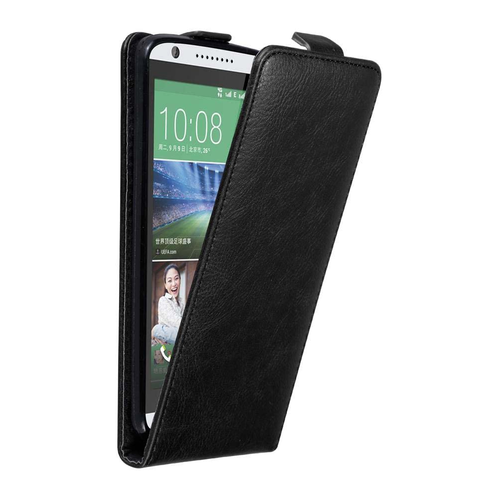 cadorabo Case works with HTC DESIRE 820 in NIGHT BLACK - Flip Style Case with Magnetic Closure - Wallet Etui Cover Pouch PU Leather Flip