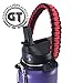 GALAXTEK Paracord Handle for Hydro Flask, Iron Flask, Simple Modern, Secure Carrier, for 12oz to 64oz Wide Mouth Stainless Steel Water Bottles, Easy to Carry Accessory (Red/Black)