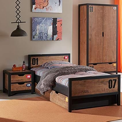 Nouvomeuble Chambre Ado Complete Industrielle En Bois Bronx Armoire 2 Portes Amazon Fr Cuisine Maison Nouvomeuble Chambre Ado Complete Industrielle En Bois Bronx Armoire 2 Portes Amazon Fr Cuisine Maison