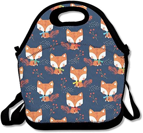 Fox Insulated Lunch Bag Lunch Tote Bag Travel School Picnic Lunch Box For Men &amp; Women &amp; Kids