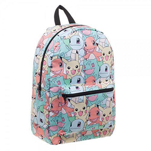 BIOWORLD Pokmon Pastel Kanto Starters All Over Print Backpack