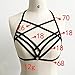 Women Lingerie,Elastic Cage Bra Hollow Bandage Strappy Halter Bra (XL) Black