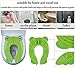 Travel Portable Folding Potty Training Toilet Seat Cover, Non Slip Silicone Pads, Suitable for Kids Baby Boys and Girls (Green)