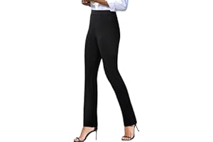 keriffe Women's Stretchy Yoga Dress Pants High Waisted Straight Leg Casual Work Business Office Slacks 4 Pockets