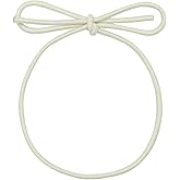 Pre-Tied Stretch Loops with Bows from Elastic Ribbon - 120pcs Metallic Elastic Cord for Boxes Bows Tags Gift Elastic Wrapping Crafts Cord String (Cream, 6inch)