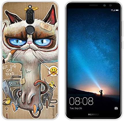 Huawei Mate 10 Lite Case,Jilika TPU Soft Painted Patterns Full Protection of The Phone Shell For Huawei Mate 10 Lite (Smoke cat)