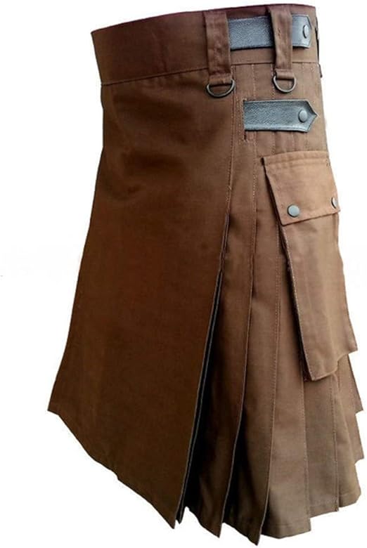 ღLILICATღ Hombres Negro Caqui Marrón Faldas Algodón Kilt ...