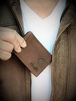 Rustygear Mens Wallet Original Buffalo Leather Wallet Thin - 