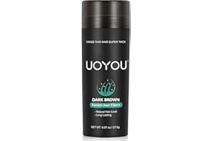 UOYOU DARK BROWN Hair Fibers for Thinning Hair 27.5g Bottle | Undetectable & Natural Keratin Hair Fibers Concealer for Hair Loss for Men and Women | Hair Building Fibres Powder [DARK BROWN Hair Fiber]