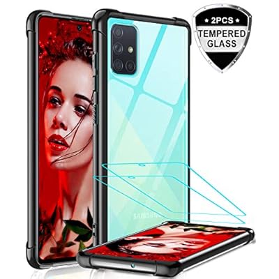 LeYi Crystal Clear Shockproof Phone Case with Tempered Glass