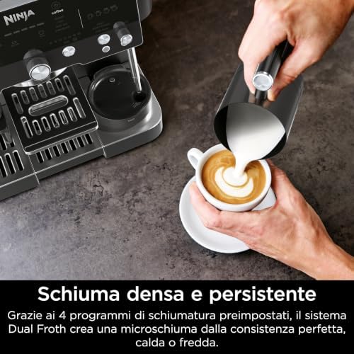 Luxe Premier Macchina per caffè 3 in 1, per caffè espresso, con estrazione a freddo e filtrato, 4 impostazioni automatiche predefinite per la schiuma, Nero ES601EUBK
