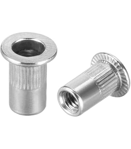 thumbnail image 2 of Stainless Steel Rivet Nuts 100-Pack M3-2 Carbon Steel Rivet Nuts - Self- Clinching Threaded Inserts Stainless Steel Rivets 2 of 14