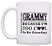 ThisWear Mother's Day Gift for Grammy Too Cool to Be a Grandma Sunglasses Gift 11oz Ceramic Coffee Mug with Handle White