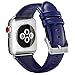 For Apple Watch Band 42mm, OUHENG Retro Vintage Genuine Leather iWatch Strap Replacement for Apple Watch Series 3 Series 2 Series 1 Sport and Edition, Dark Blue