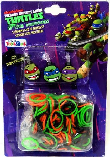 Nickelodeon Teenage Mutant Ninja Turtles Exclusive 300 Count DIY Loom Rubberbands,12 Connectors & 3 Random Turtle Charms