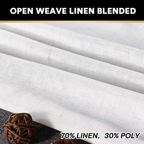 image for PrinceDeco Rich Linen Textured Curtains Privacy Soft Flax Linen Extra 