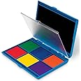 Learning Resources 7-Color Washable Ink Stamp Pad, Green, Blue, Orange, Red, Yellow, Purple, Ages 3+, LER4275