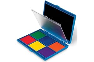 Learning Resources LER4275 7-Color Washable Ink Stamp Pad, Green, Blue, Orange, Red, Yellow, Purple, Ages 3+