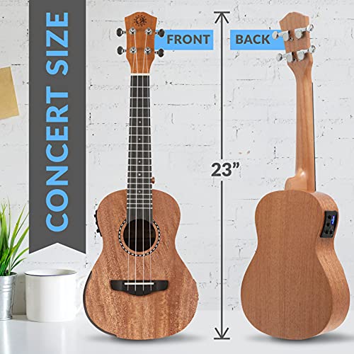 Acoustic Electric Ukulele and Amplifier Kit 23" Tenor 4 String
