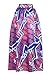 Women's African Print Pleated Maxi Dress Ball Gown Length Skirt Purple Medium